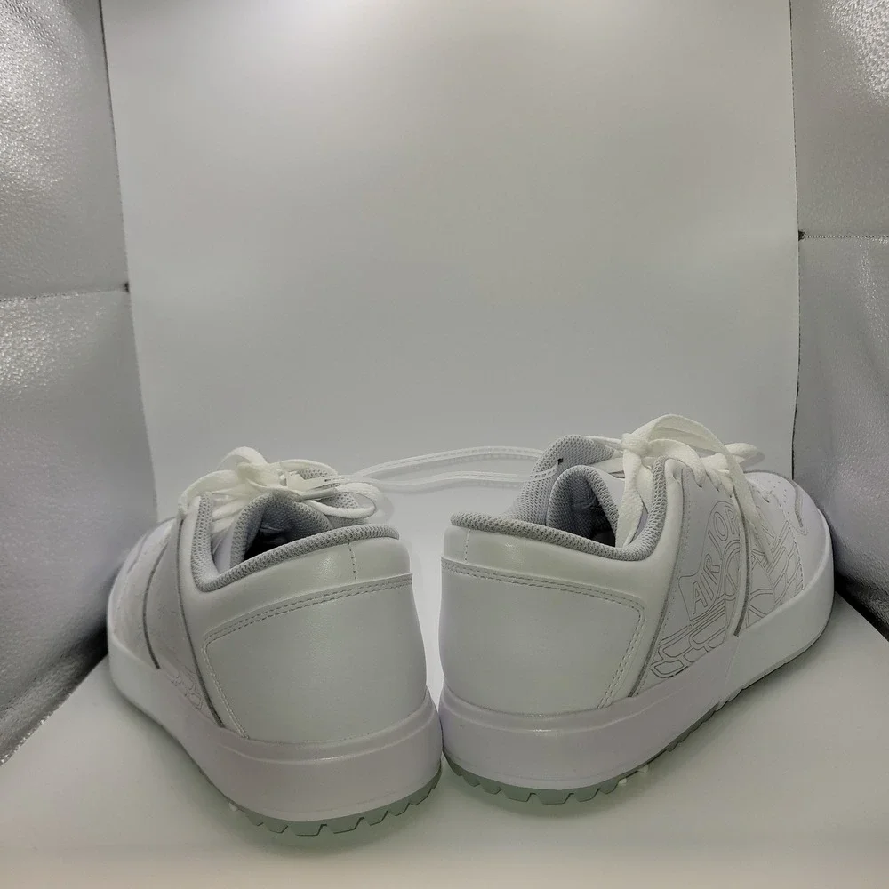Nike Jordan ADG 5 Golf Shoes Triple White Leather Spikes FZ4153-100 Mens 9.5